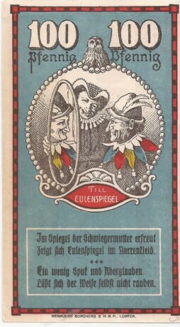 Реверс банкноты 100 fenigów (Niemcy) 1921