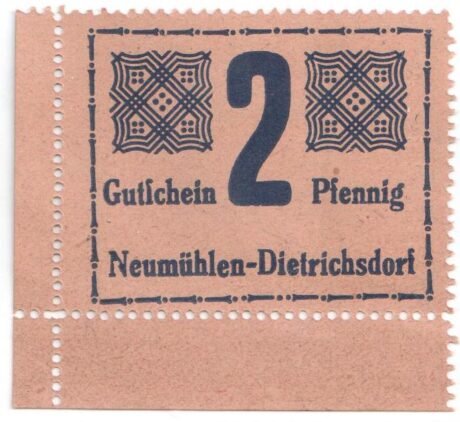 Аверс банкноты 2 fenigi (Niemcy)