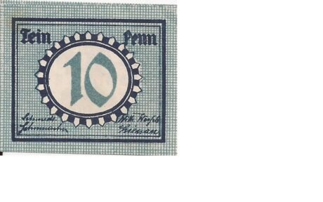 Аверс банкноты 10 fenigów (Niemcy) 1920