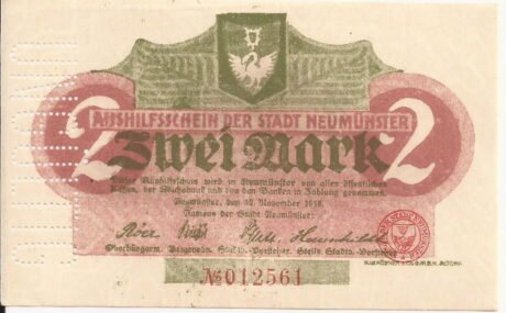 Аверс банкноты 2 marki (Niemcy) 1918