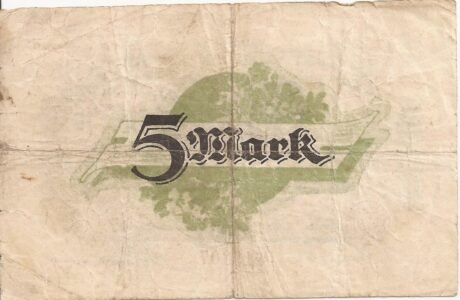 Реверс банкноты 5 marek (Niemcy) 1918