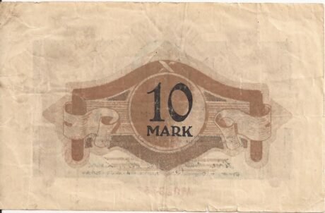 Реверс банкноты 10 marek (Niemcy) 1918