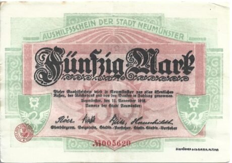 Аверс банкноты 50 marek (Niemcy) 1918