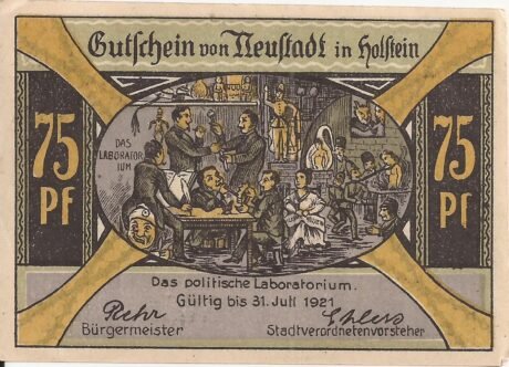 Аверс банкноты 75 fenigów (Niemcy)