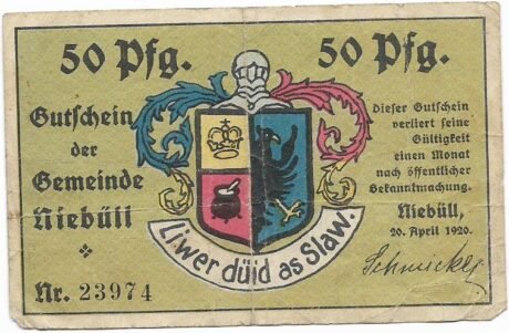 Аверс банкноты 50 fenigów (Niemcy) 1920