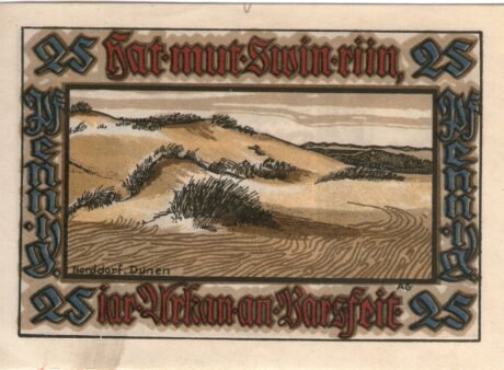 Реверс банкноты 25 fenigów Verkehrsverein (Niemcy)