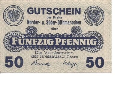 Аверс банкноты 50 fenigów (Niemcy)