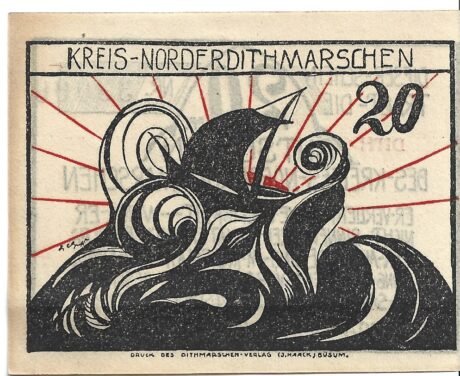 Реверс банкноты 20 fenigów (Niemcy)