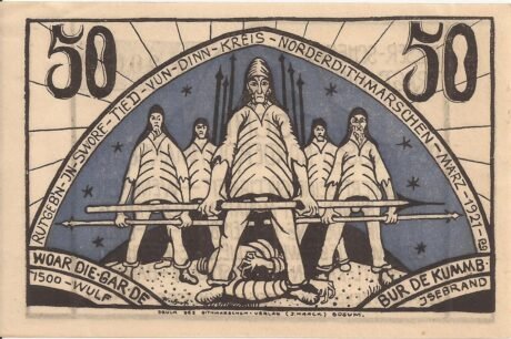 Реверс банкноты 50 fenigów (Niemcy) 1921