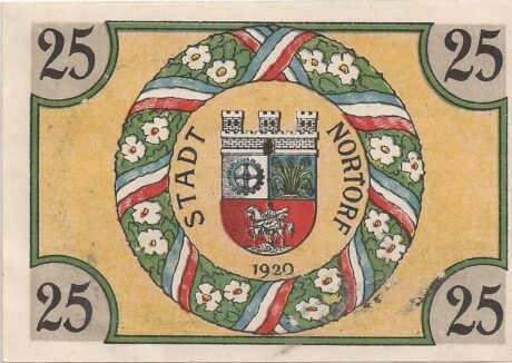 Реверс банкноты 25 fenigów (Niemcy) 1920