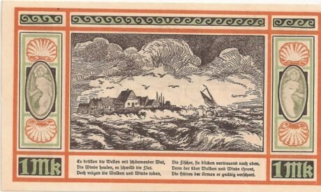 Реверс банкноты 1 marka (Niemcy) 1921