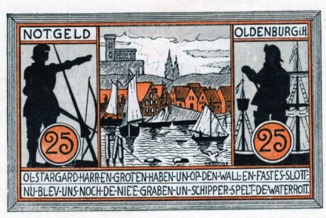 Реверс банкноты 25 пфеннигов (Германия)