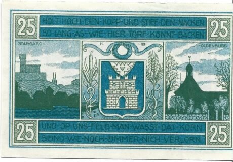 Реверс банкноты 25 fenigów (Niemcy)