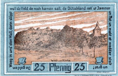 Реверс банкноты 25 fenigów (Niemcy) 1921