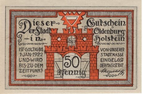 Аверс банкноты 50 fenigów (Niemcy)