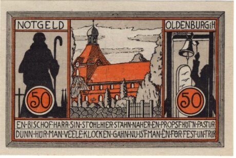 Реверс банкноты 50 fenigów (Niemcy)