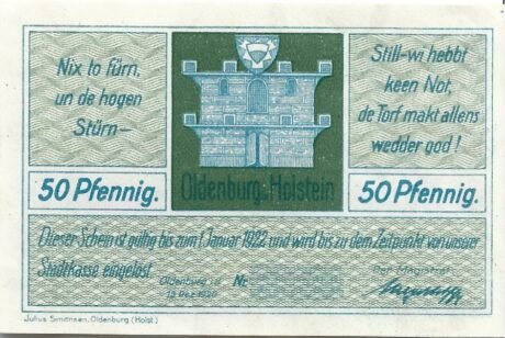 Аверс банкноты 50 fenigów (Niemcy) 1920