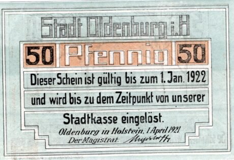 Аверс банкноты 50 fenigów (Niemcy) 1921