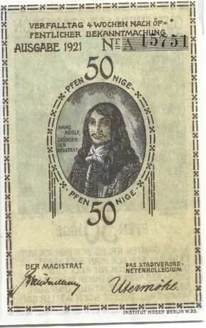 Аверс банкноты 50 fenigów (Niemcy) 1921
