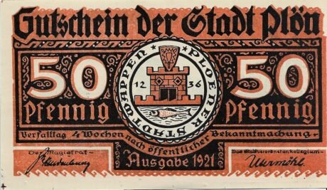 Аверс банкноты 50 fenigów (Niemcy) 1921