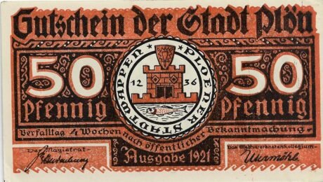 Аверс банкноты 50 fenigów (Niemcy) 1921