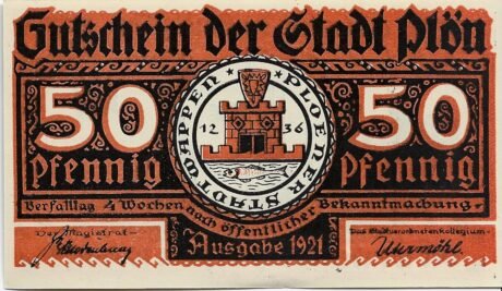 Аверс банкноты 50 fenigów (Niemcy) 1921
