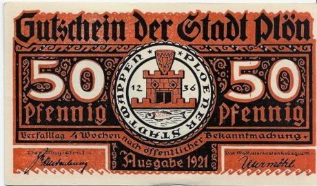 Аверс банкноты 50 fenigów (Niemcy) 1921