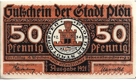 Аверс банкноты 50 fenigów (Niemcy) 1921