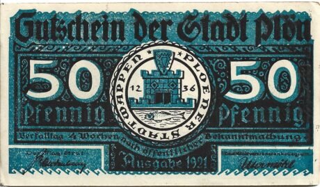 Аверс банкноты 50 fenigów (Niemcy) 1921