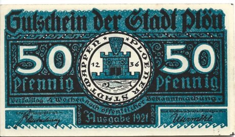 Аверс банкноты 50 fenigów (Niemcy) 1921