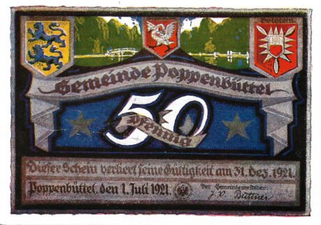 Аверс банкноты 50 пфеннигов (Германия) 1921 года