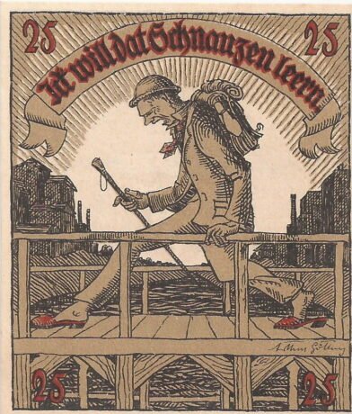 Реверс банкноты 25 fenigów (Niemcy) 1921