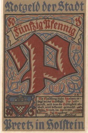 Аверс банкноты 50 fenigów (Niemcy) 1921