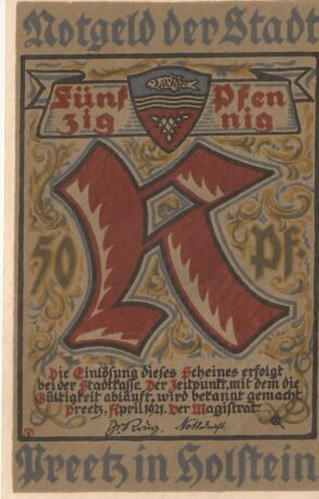 Аверс банкноты 50 fenigów (Niemcy) 1921