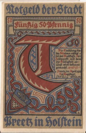 Аверс банкноты 50 fenigów (Niemcy) 1921