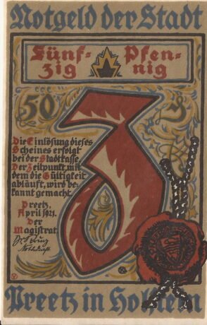 Аверс банкноты 50 fenigów (Niemcy) 1921