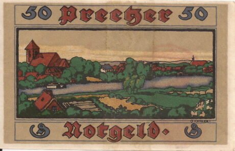 Реверс банкноты 50 fenigów (Niemcy) 1921