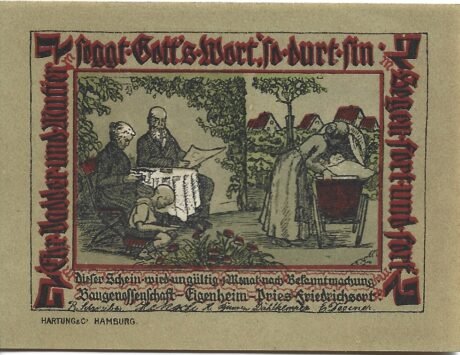 Аверс банкноты 2 Baugenossenschaft Eigenheim (Niemcy) 1922