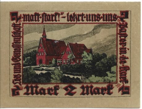 Реверс банкноты 2 Baugenossenschaft Eigenheim (Niemcy) 1922