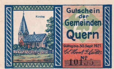 Аверс банкноты 25 fenigów (Niemcy) 1921