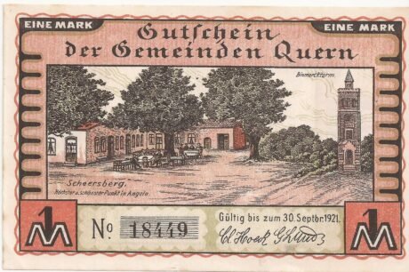 Аверс банкноты 1 marka (Niemcy) 1921