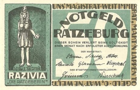 Аверс банкноты 50 fenigów (Niemcy) 1921