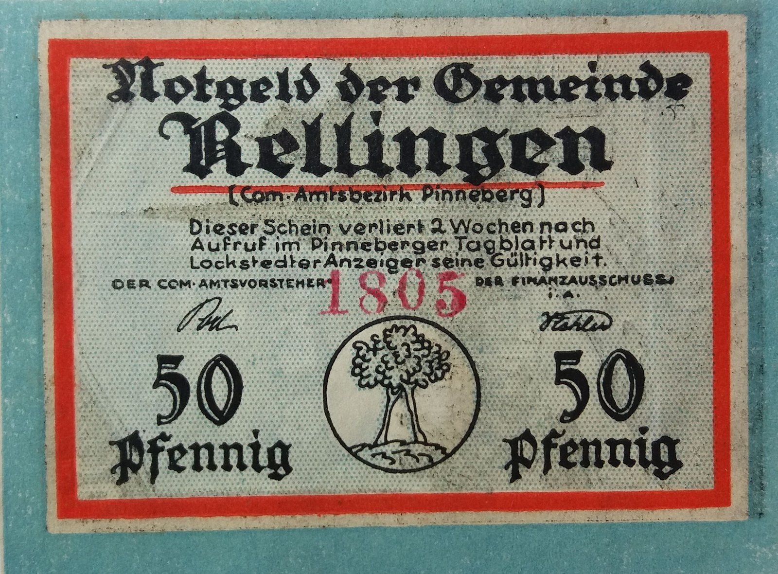 Аверс банкноты 50 пфеннигов (Германия)