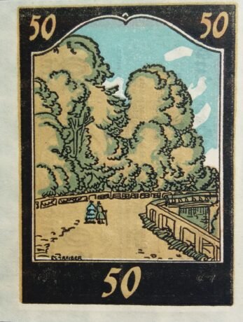 Реверс банкноты 50 fenigów (Niemcy)