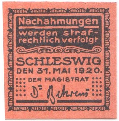 Реверс банкноты 10 fenigów (Niemcy) 1920