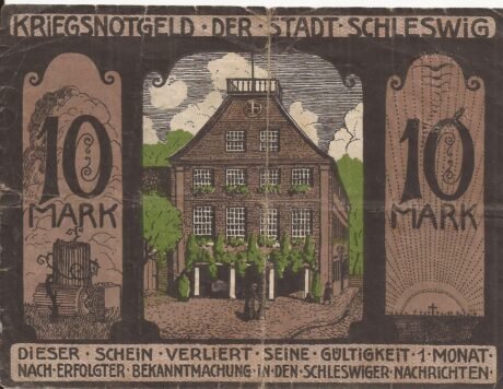 Реверс банкноты 10 марок (Германия) 1918 года