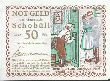 Аверс банкноты 50 fenigów (Niemcy)