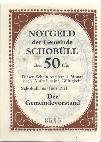 Аверс банкноты 50 fenigów (Niemcy) 1921