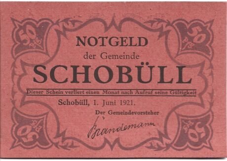 Аверс банкноты 50 fenigów (Niemcy) 1921