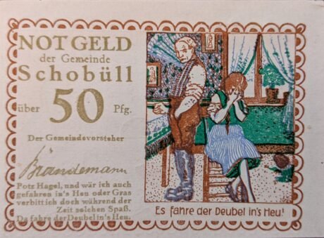 Аверс банкноты 50 fenigów (Niemcy) 1921